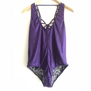 NWT One teaspoon purple waxed superfly one piece